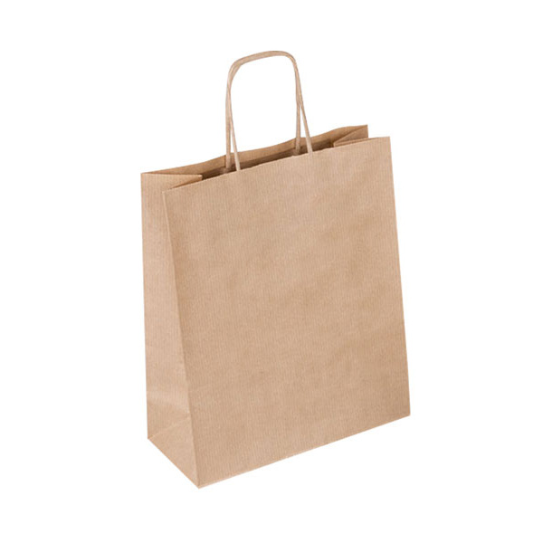 ΤΣΑΝΤΑ ΧΑΡΤΙΝΗ KRAFT ΣΤΡΙΦΤΗ ΛΑΒΗ 24Χ18Χ8cm
