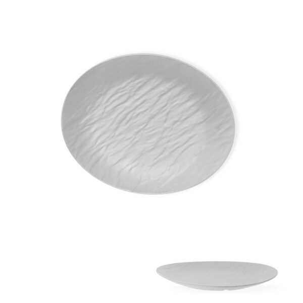 ΠΙΑΤΟ ΜΕΛΑΜΙΝΗ ΡΗΧΟ ΟΒΑΛ STONE ΛΕΥΚΟ MB445 20x16,5cm