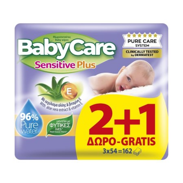 BABYCARE ΜΩΡΟΜΑΝΤΗΛΑ SENSITIVE ΣΕΤ 3Χ54ΤΜΧ