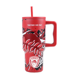 ΘΕΡΜΟΣ ΟΜΑΔΑΣ "STRAW TUMBLER" ΜΕ ΧΕΡΟΥΛΙ ΚΑΙ ΚΑΛΑΜ. 900ml